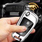 아연 합금 가죽 자동차 원격 제어 키케이스 커버 홀더 셸 보호기 아우디 A3 보호 키 체인 가방 악세사리 : 솔유니크