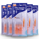 상아이크린 덴픽스 휴대용 치간칫솔 I자형 17P(SS사이즈0.8mm) x5개 : 소다팡팡