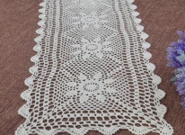 플리마켓테이블보 행사용테이블보 현대 화이트 코튼 침대 테이블 러너 커버 벽난로 크로 셰 뜨개질 레이스 수제 플레이스 매트 크리스마스... 