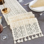 플리마켓테이블보 행사용테이블보 다섯개 별 냅킨 링 코튼 크로 셰 뜨개질 빈티지 테이블 러너 및 가있는 크리스마스 냅킨 링 : 자니워니2