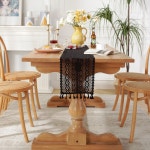 플리마켓테이블보 행사용테이블보 빈티지 테이블 러너 목가적 인 크로 셰 뜨개질 뜨개질 테이블 천으로 레이스 술 테이블 플래그 테이블 장식 홈... 