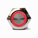 PX19B-P11F-E-R,B,G 3색 19파이 자동복귀 LED 메탈 방수스위치 : 커넥터올