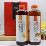 지리산 발효 황매실 황토방숙성 감식초 900mlx2 선물세트 명절선물 부모님선물 : 금산홍삼조합