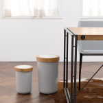 씨에스리빙 뱀부 원터치쓰레기통 종량제봉투 인테리어휴지통 원형 5L 화이트 : 씨에스리빙