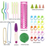 플리마켓테이블보 행사용테이블보 손 알루미늄 크로 셰 뜨개질 후크 가방과 뜨개질 바늘 세트 크로 셰 뜨개질 액세서리 키트를 포함 : 자니워니2