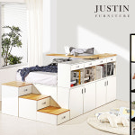 [저스틴퍼니처]룸 벙커형 멀티 책장 수납 침대(SS) : justin store