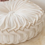 원형방석 둥근 북유럽 호박 쿠션 원형 허리 거실 소파 민박 셔링 휠 부들 : 나우이지업