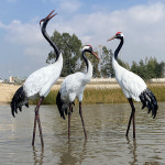 백로 조각상 1.2m 연못 정원 대형 야외장식 카페 : 범이내려온다