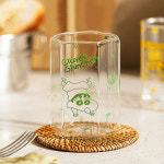 짱구 초코비 육각 유리 컵 짱구는 못말려 철수 맹구 유리 물컵 주스 맥주 잔 : 라움잡화점