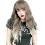 이쁘다샵 가발위드 긴머리 웨이브 여성 통가발 옴브레 다몬+걸이+빗+망 세트 : 가발위드