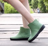 무광 발목 숏 장화 여성 패션 소프트 레인부츠 장마철 작업화  여자장화 농장 텃밭 : 아리위드