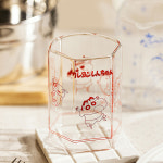 짱구 초코비 육각 유리 컵 짱구는 못말려 철수 맹구 유리 물컵 주스 맥주 잔 : 라움잡화점