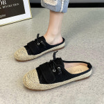 XCBX0057 여름 여성 짚신 라탄 왕골 에스파듀 단화 블로퍼 : 로퍼 샌들 슬립온운동화