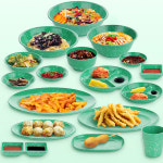 추억의 분식그릇 멜라민 접시 떡볶이 포장마차 녹색 그릇 춘장기(96mm) : 비비의집