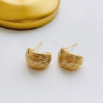 [써지컬스틸]  심플 커브 링 귀걸이 : 주비드