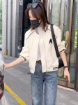 남자 남성 여자 여성 숏 짧은 크롭 점퍼 잠바 하프 재킷 데일리 데이트 나들이 마실 봄 가 : FIORIRE