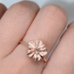 로즈골드 꽃반지(14k 2g GDR-J1670) : gemflower