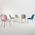 [공간스케치] 에덴 쁘띠 인테리어 체어 벨벳 로즈골드 카페의자 : 공간스케치