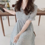 레드 핫 우먼 빈티지 드레스 원피스  디자인 슬림 A 라인 템퍼러먼트 레이디 쉬폰 꽃 프린트 롱 J0296-46494 : 김앤손컴퍼니