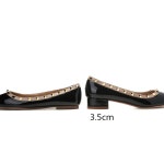 인기 클래식 블랙 페이턴트 가죽 리벳 플랫 로퍼 발레 슈즈 여성용 화이트 메리 제인 펌프스 워킹 드라이빙 : 직구늑대