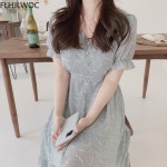 레드 핫 우먼 빈티지 드레스 원피스  디자인 슬림 A 라인 템퍼러먼트 레이디 쉬폰 꽃 프린트 롱 J0296-46494 : 김앤손컴퍼니