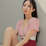 벤디스 심플디자인 노이 반팔 퍼프 소매 모노키니 핑크 패드내장 팔뚝커버 : 에이치제이HJ컴퍼니