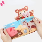 몬테소리 3D 동물 꼬리 아기 천 책 신생아용 0 12 개월 손 인형 1 세 남아 교육용 장난감 어린이 선물 : 시아직구몰