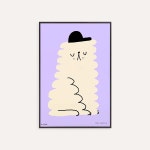 오딜 페라유(Odile Ferraille) Chien Violet 서전트 페이퍼 아트프린트 A4 : 커런트브라운