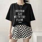 오버핏 go flow, 영문 프린팅 박스 티셔츠 2color : 디데이뉴