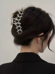 라라앤 별 실버 y2k 메탈 집게핀 올림머리 반묶음 헤어핀 : RARA-N 라라앤