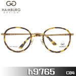 함부르크디자인안경 h9765 (48mm) C04 가벼운 라운드 솔텍스 티타늄 골드/호피 : LUXEYEWEAR