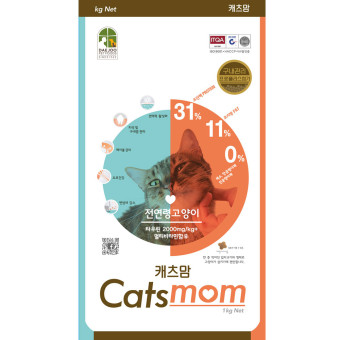 [캐츠맘] 1kg 뉴캐츠맘 업그레이드 9프리 전연령 구내건강 고양이사료 : TACO 캐츠맘