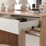 퍼니하우스 확장형 책상 서랍 수납 콘솔 화장대 드레스룸 오크화이트, 헤라 : 퍼니 하우스