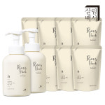 살림백서 라이스&허브 핸드워시 손세정제 본품 500ml 2개 + 리필 8개 딥그린시더우드 : 살림백서