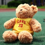 NBA 스타 피규어 미니어처 굿즈  오웬 제임스 커리 코비 브라이언트 테디 베어 플러시 장난감 인형 NBA 베어 인형 남자친구 선물 : MoccaStore