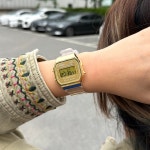 카시오 다이버 투명 클리어 골드 금장 디지털 전자시계 : 무색