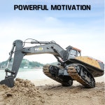 몬테소리 1/14 Huina 1592 RC 트럭 굴삭기 크롤러 원격 제어 차량 트랙터 엔지니어링 자동차 모델 남아용 충전식 장난감 : 시아직구몰