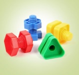 몬테소리 나사 빌딩 블록 플라스틱 인서트 너트 모양 장난감 어린이 교육 스케일 모델 GYH 5 세트 : 시아직구몰