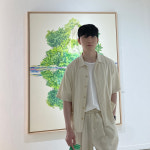 남자유넥반팔티 U넥 레이어드 무지 반팔 티 티셔츠 : 하우스876