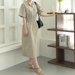 루디빈 캐주얼 애견 미용 가운 털방지 방수 미용복 미용사 옷 유니폼 원피스 흑조가위 : 흑조