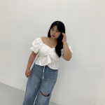 [완전강추]552 썸머 트임 와이드 데님 팬츠  55사이즈 66사이즈 77사이즈 빅사이즈 : 데이지투엘