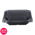 [K-24] 일회용 반찬포장용기 PET(흑색)200개세트 : 용기에반하다