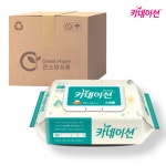 카네이션 플레인 물티슈 캡형 60매 6팩 (초록) : 큰소망유통