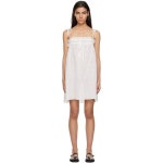 가니 화이트 드로스트링 미디 드레스 원피스 F8079 Bright White 231144F054027 : 페칭