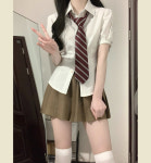 [대여] 여름 뉴진스 디토교복 하이틴교복 프레피룩 졸업사진 졸사컨셉 놀이공원 하복반팔 : 모모 의상실