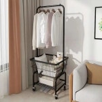 이동식 철제 바구니 행거 옷가게 매장 디스플레이 스탠드 튼튼한 와이드 b2 : story10