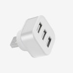 USB멀티허브 USB포트 C타입허브  1 대 3 충전 확장 USB 스플리터 자동차 고속 충전 HUB 허브 다중 인터페이스 1 대 3 변환기 : MoccaStore