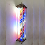 미용실싸인볼 인테리어 LED조명 원통형 회전식 레트로 브론즈 크리스탈 스팽글 LED 70cm : 승지스토어