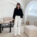 엘루와 기모 일자핏 코튼 롱 팬츠 : Softy