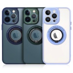 아이폰14PRO 투명 클리어 하드 아쿠아 메탈 링 케이스 카메라 쉴드타입 거치기능 J2L : 한스 팩토리